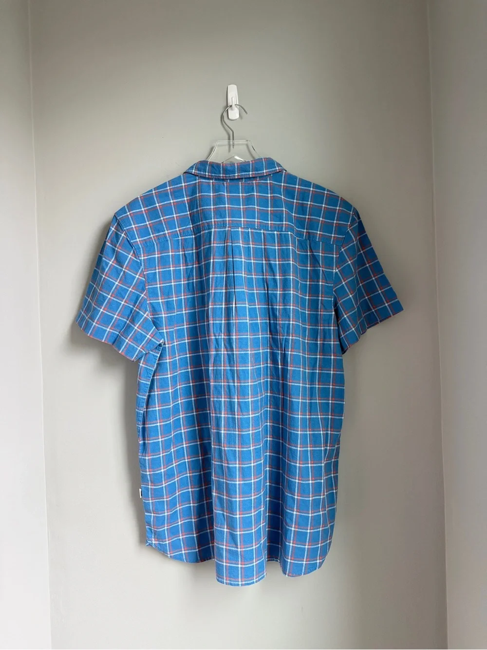 The North Face Men’s Loghill Woven Shortsleeve Button Up Plaid XL Blue $70